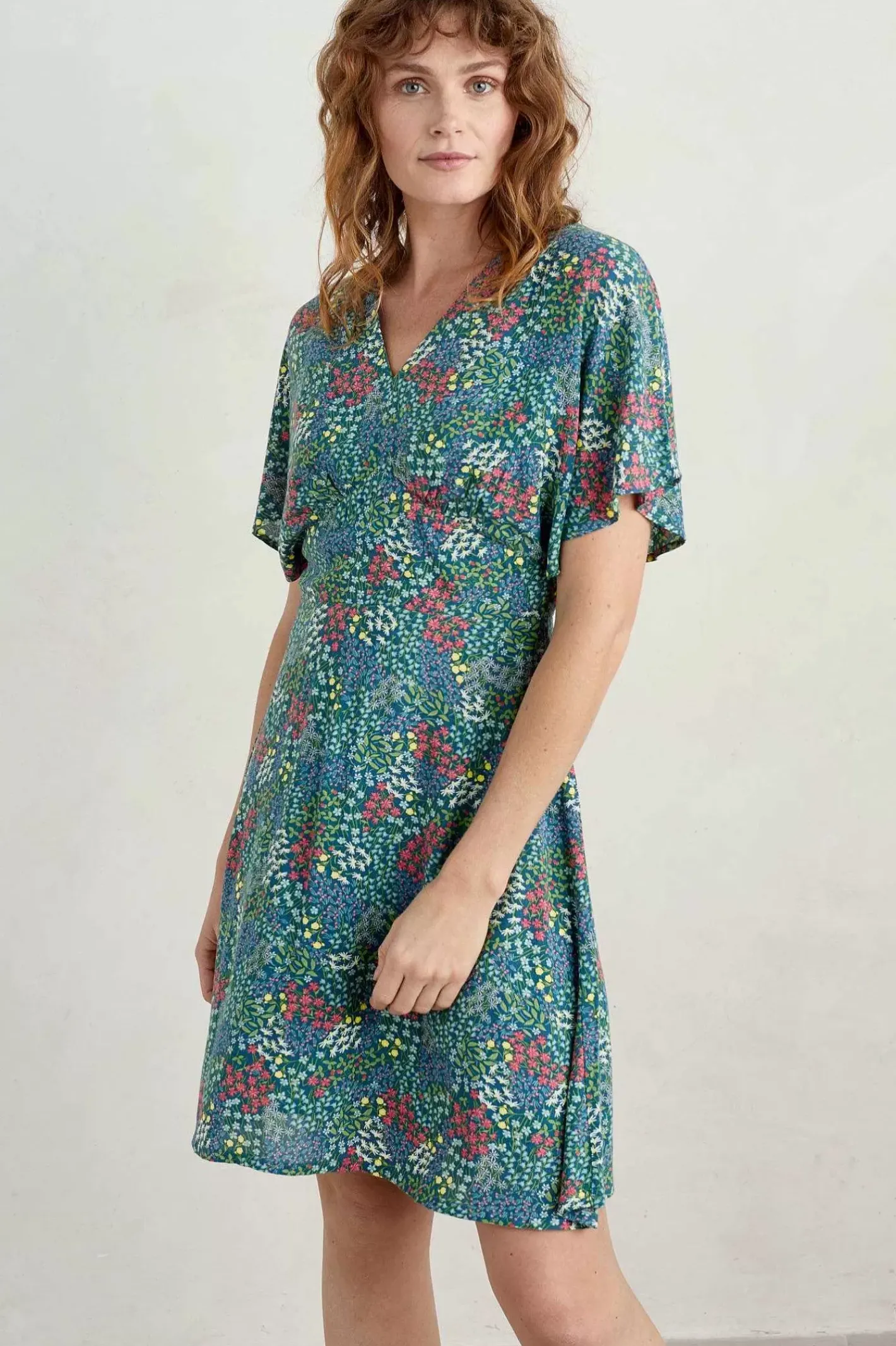 Women Seasalt Cornwall Wilsey Empire Line Flared Sleeve Dress