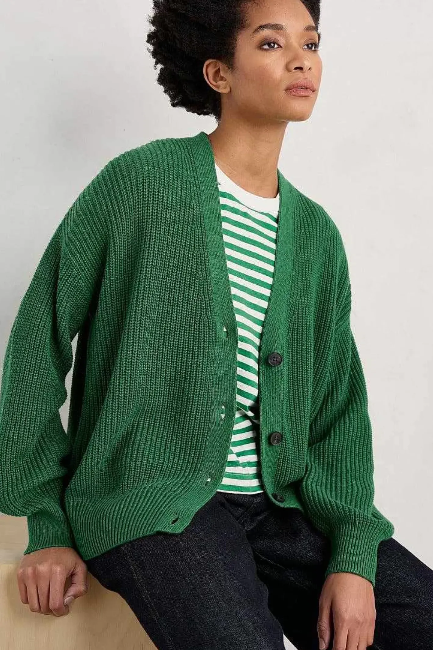 Women Seasalt Cornwall Winding Creek Organic Cotton Knit Cardigan