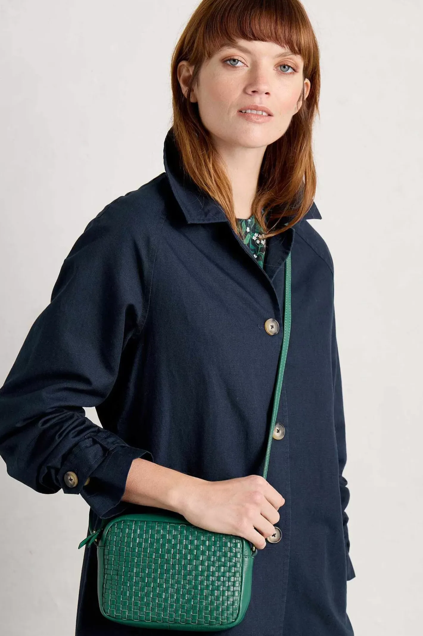 Women Seasalt Cornwall Woven Sea Fan Leather Cross-Body Bag