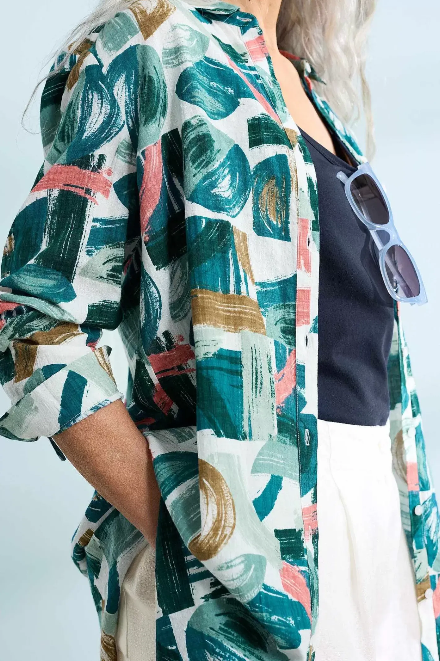 Women Seasalt Cornwall Wren Flutter Longline Shirt
